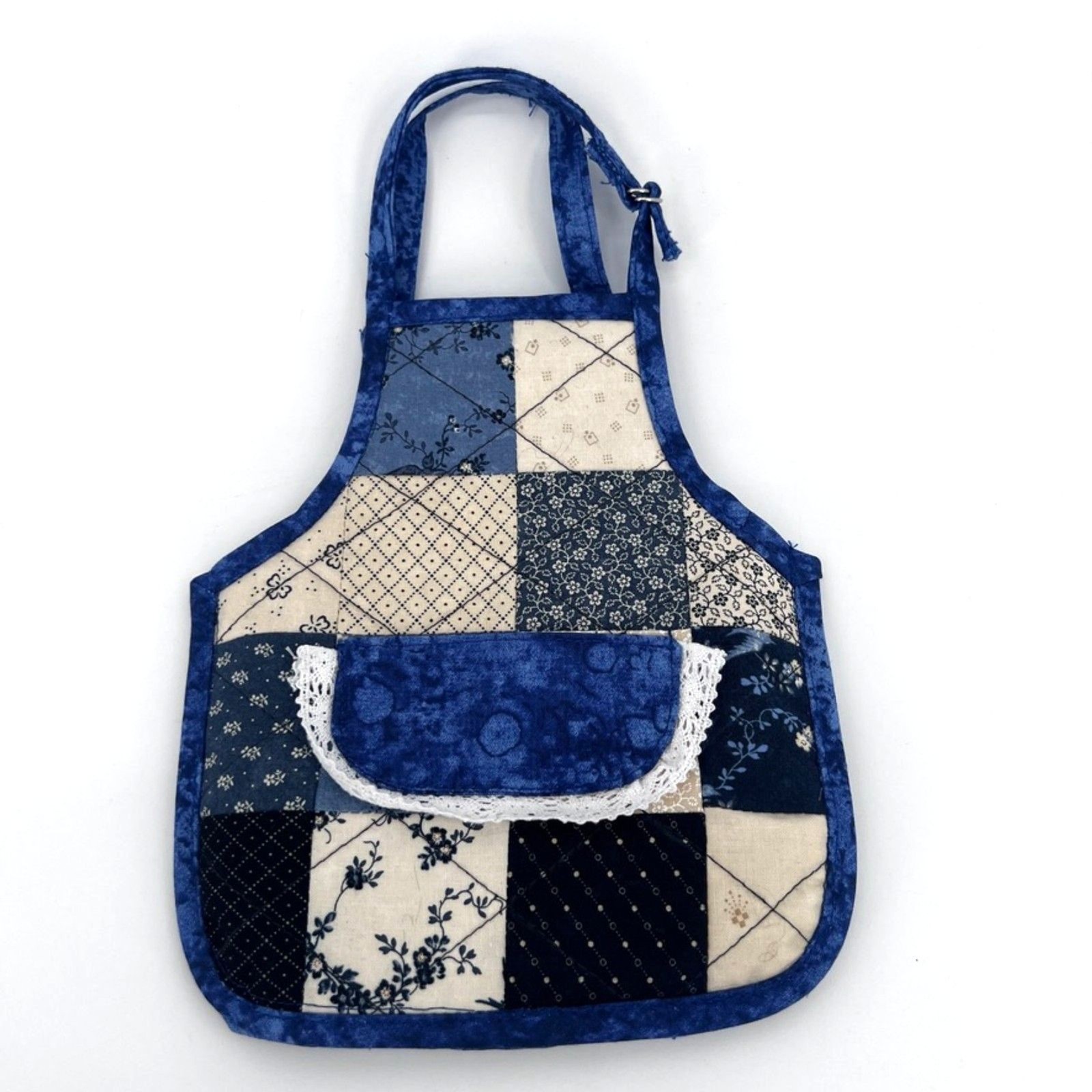 Handmade Patchwork Apron Shaped Bag or Drink Carr… - image 1