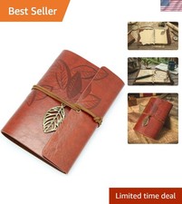5 Inch Mini Vintage Leather Journal, Pocket Size Refillable Loose Leaf Notebo...