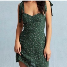 Reformation Niara Tie Straps Smocked Floral Mini Dress
