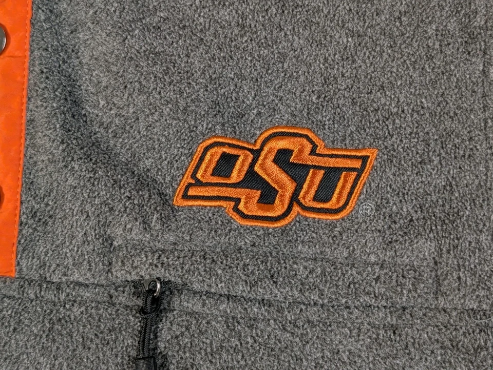 Colosseum Mens S Oklahoma State Cowboys OSU 1/4 Snap Fleece Pullover Gray - Image 2 of 4