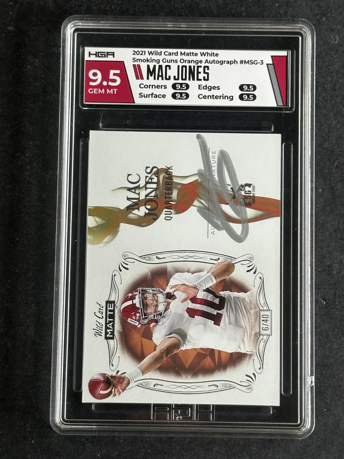 Mac Jones Wild Card Matte White Smoking Guns #MSG3 Orange