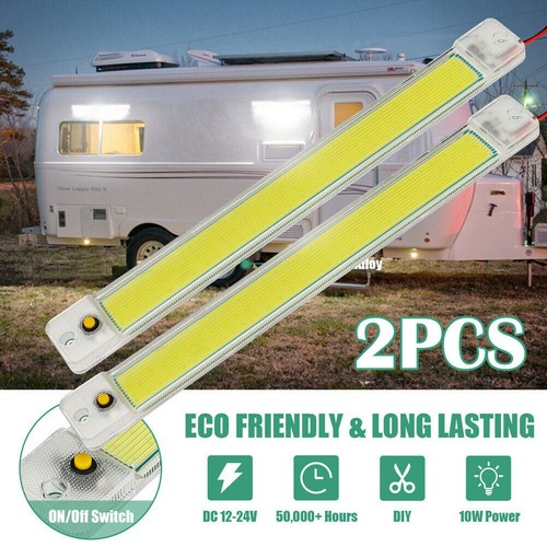2x LED Strip Lights Bar Car 12V 24V Caravan Boat Fishing Camping Interior Lamp - Picture 2 of 12