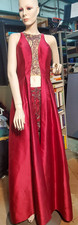 Rachel Allan Red Beaded Prom Dress/PAGEANT/Formal Gown outer layer shorts Size 8