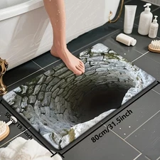 High-Definition Printed Non-Slip Door Mat with an Endless Abyss Optical Illusion