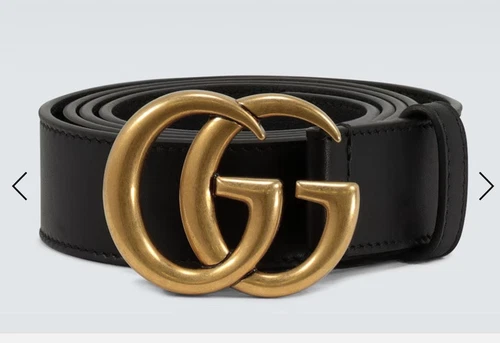 GUCCI SUPRÊME CEINTURE MONOGRAMME GG G BOUCLE CUIR NOIR 400593 80 cm AUTHENTIQUE