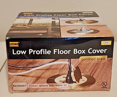 #ad Hubbell Raco RAC5500KIT Floor Box Cover Round 2 Gangs 6 1 4quot; W Brass NIB $49.99