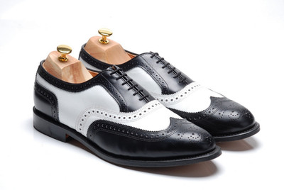 Allen Edmonds White / Black Spectator Shoes - `Broadstreet` - UK 10 D US 11,5