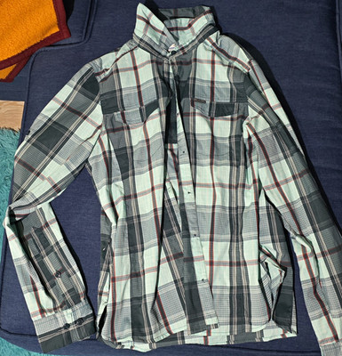Columbia Titanium Omni-Wick Silver Ridge Men's Plaid Long Sleeve ButtonUp Size M