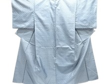 7634929: JAPANESE KIMONO / KIMONO ENSEMBLE / SILK / OSHIMA TSUMUGI / WOVEN ABSTR