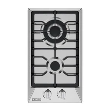 12 Inch Built-In Gas Cooktop with 2 Sealed SABAF Burners, Stainless Steel Sur...