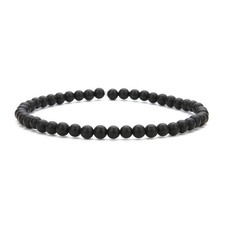 4MM Mini Gemstone Energy Bracelets Tiny Black Agate Bracelet Natural Stone State