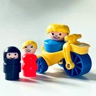 VINTAGE Fisher Price Little People Lot - Red Woman, Race Car Driver Black Helmet