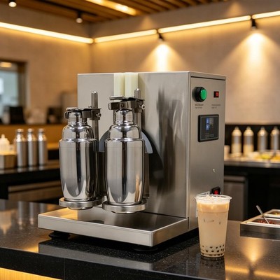 Double Cup Automatic Milk Tea Shaker 110V Bubble Boba Shaking Mixer Machine