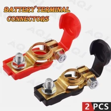 Heavy Duty Car Battery Terminals Connectors Copper Positive Negative Clamps Set