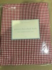 POTTERY BARN RED AND WHITE GINGHAM CHECK OVAL BASKET LINER