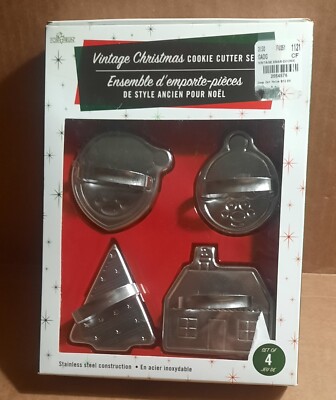 Cookie Cutter Set Fox Run 3600 Christmas Santa Mrs Claus, Tree and House