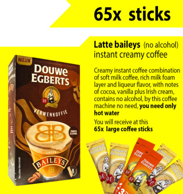 FREE SHIPPING 65x Douwe Egberts & Jacobs instant creamy coffee sticks