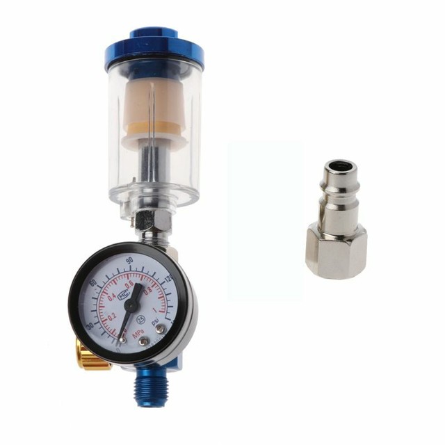 Air Pressure Regulator Gauge Spray Gun InLine Water Oil Trap Separator