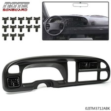 Fit For 98-2002 Dodge Ram 1500 2500 3500 Pickup Black Dashboard Bezel W Vents
