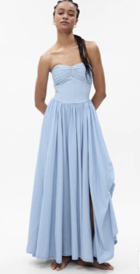 GAP x LoveShackFancy Denim Tiered Maxi Long Strapless Dress Size 2 XS NWT LAST 1 | eBay GAP x LoveShackFancy Denim Tiered Maxi Long Strapless Dress Size 2 XS NWT LAST 1 | eBay