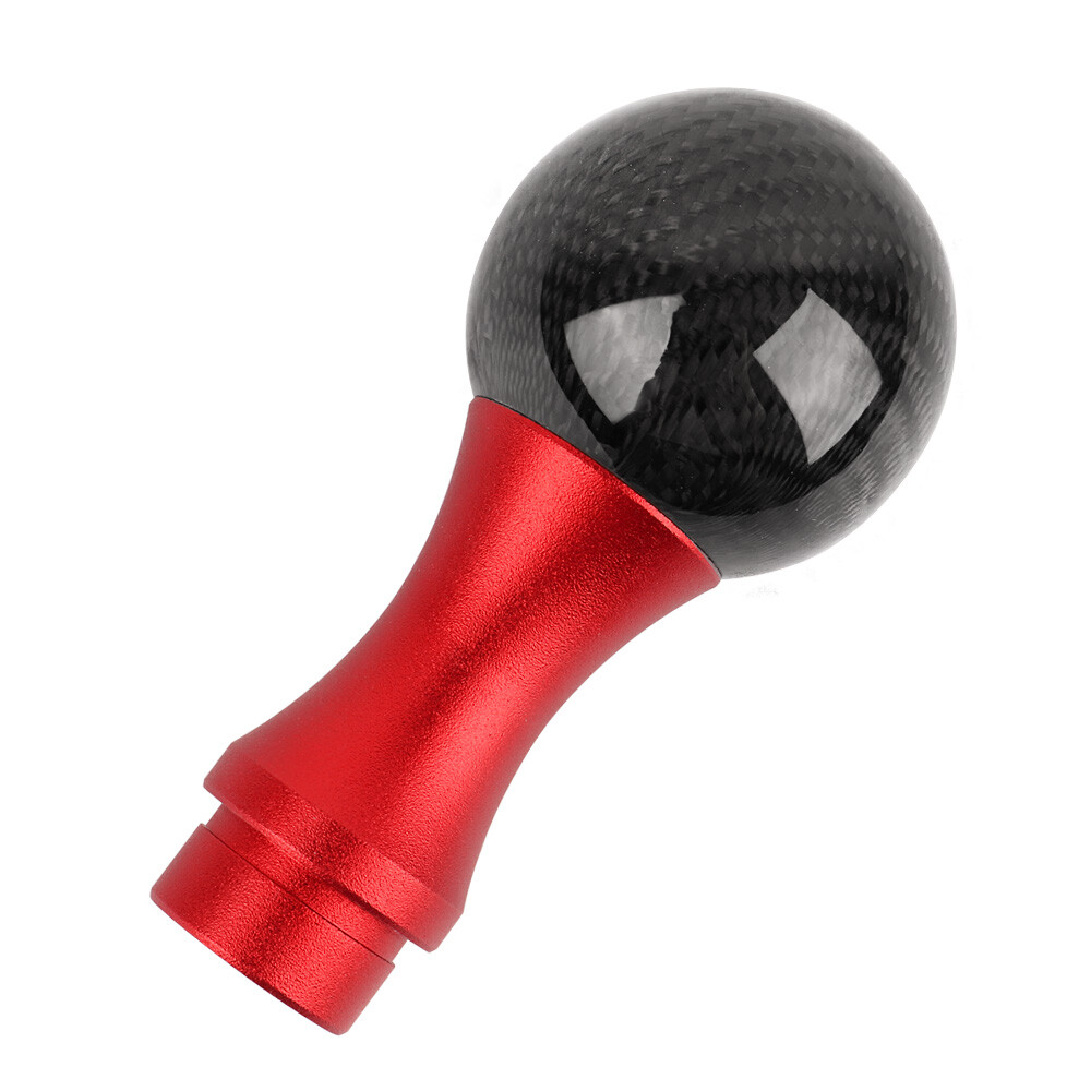 Universal Carbon Fiber Black/Red Ball Shift Knob Manual Gear Shifter