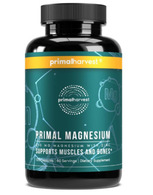 Magnesium Supplement Complex 310mg by Primal Harvest, 120 Capsules