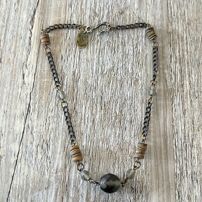 Vintage Erickson Beamon Chain Beaded Choker Statement Necklace 13.5 