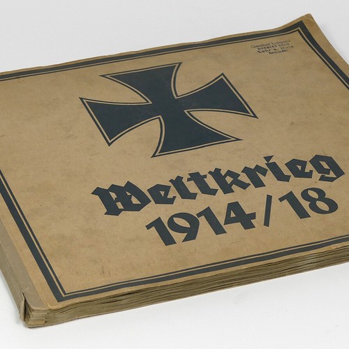 German WW1 Cigarette Album Comic Cartoon w/96 cards WWI Book Tobacco Pickelhaube