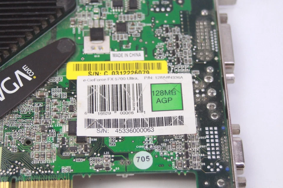 EVGA e-GeForce, Nvidia GeForce FX 5700 Ultra, 128 MB, AGP Graphics Card READ - Image 4 of 4