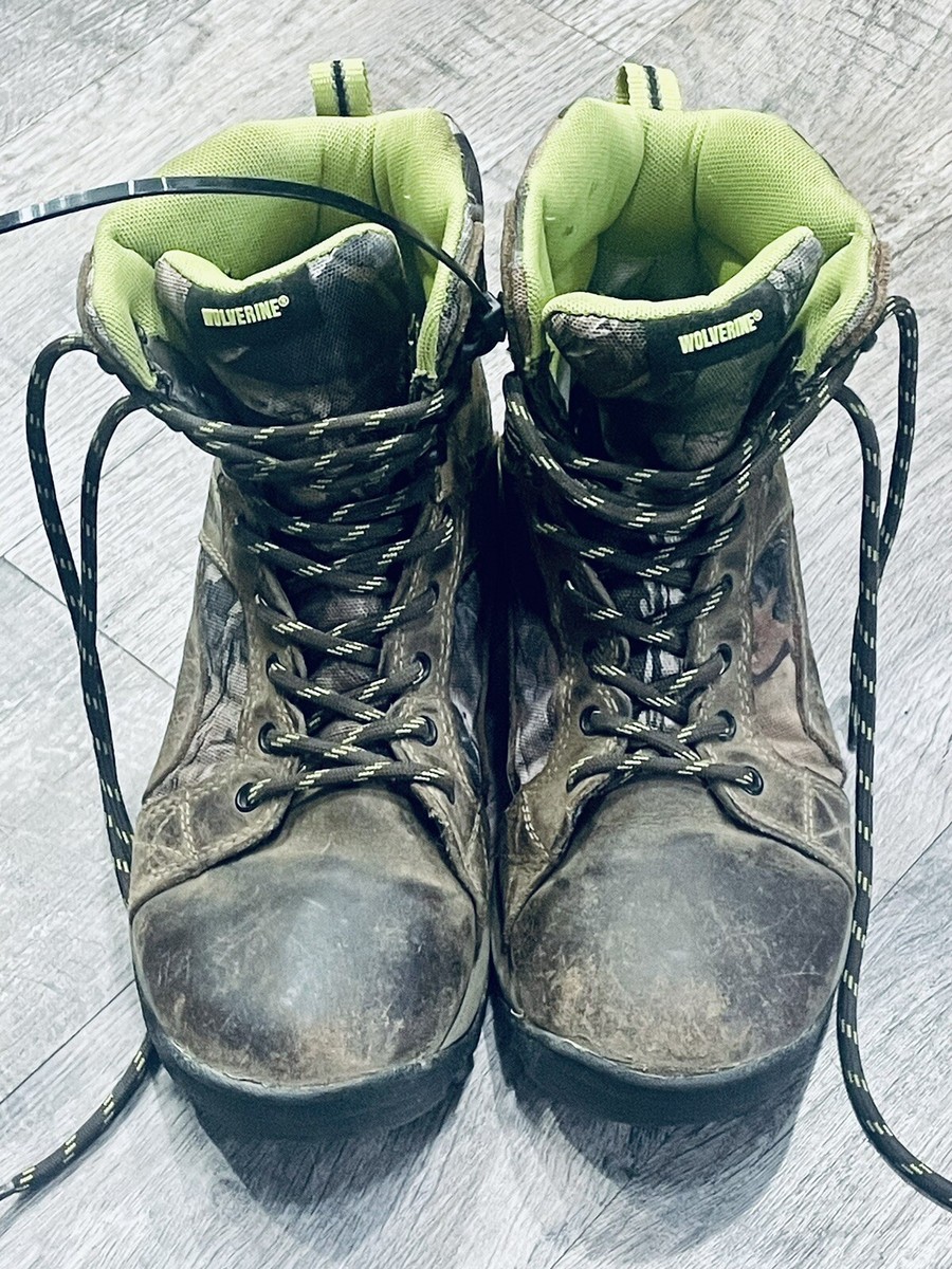 Wolverine Size 8M Leather & Camo Hiking Boots Lace Up | eBay display picture 2