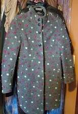 Zaubermantel Gr 40 grau Bommel in pink pompom wie Filz warm made in Italy traum