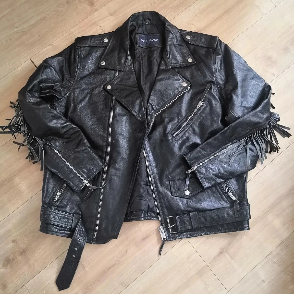 Smart range leather best sale jacket