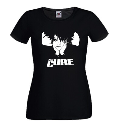 Robert Smith T-Shirt schwarz Baumwolle Sänger Pflege dark Damen Shirt 80er 90er