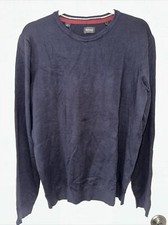 Buffalo David Bitton Men's Large Pullover Crew Neck Sweater Long Sleeve Navy