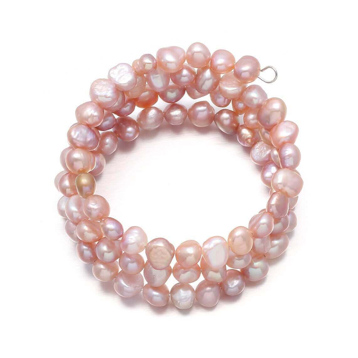 Bracelet perle de culture d'eau douce rose pour femme avec perles de 8mm