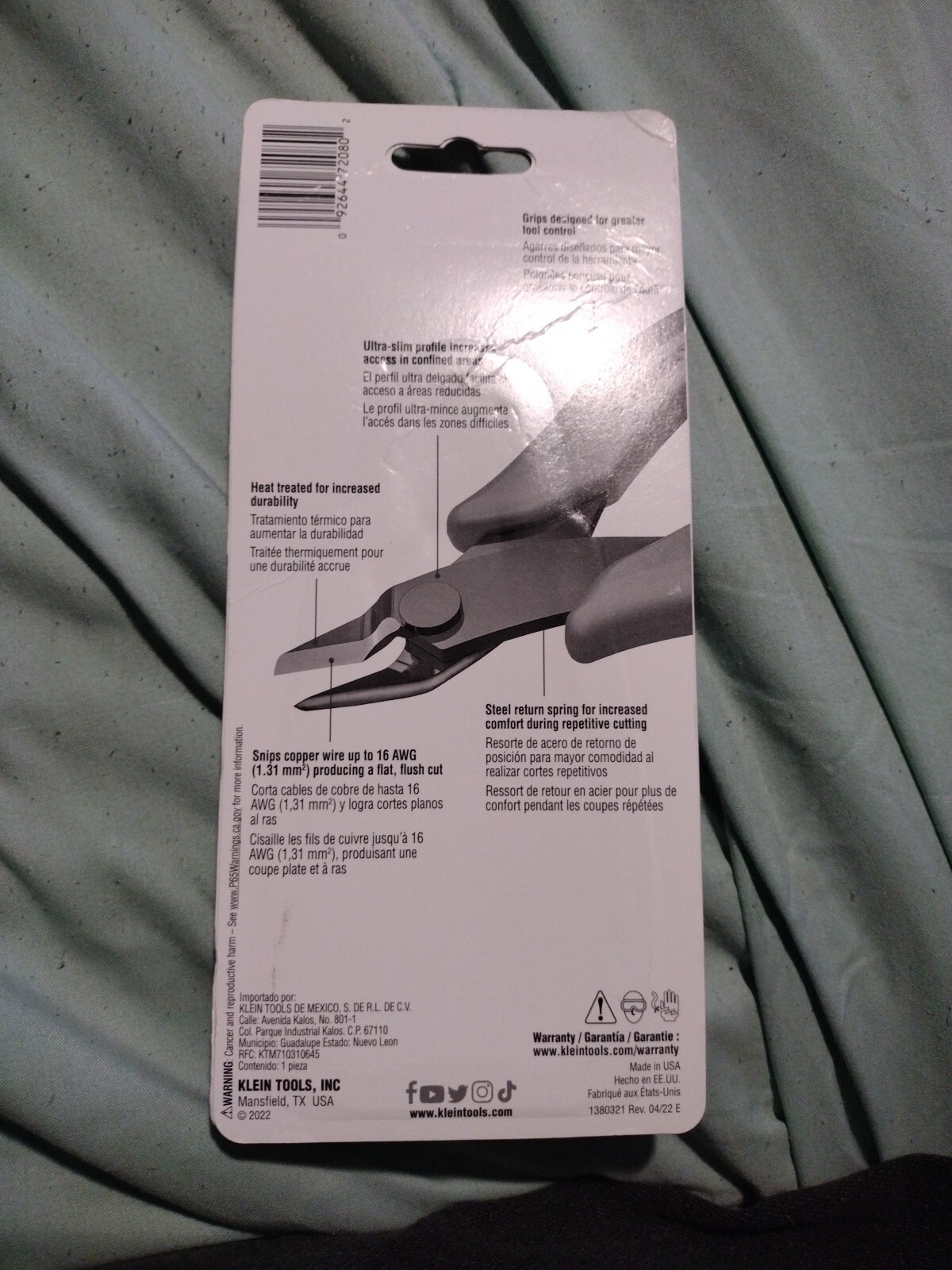 Klein Tools D2755 Pliers Cutting Pliers with Precision Flush Cutter 16