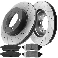 Front Drilled Brake Rotors and Ceramic Brake Pads For Ford F-150 2004-2008 Rotor