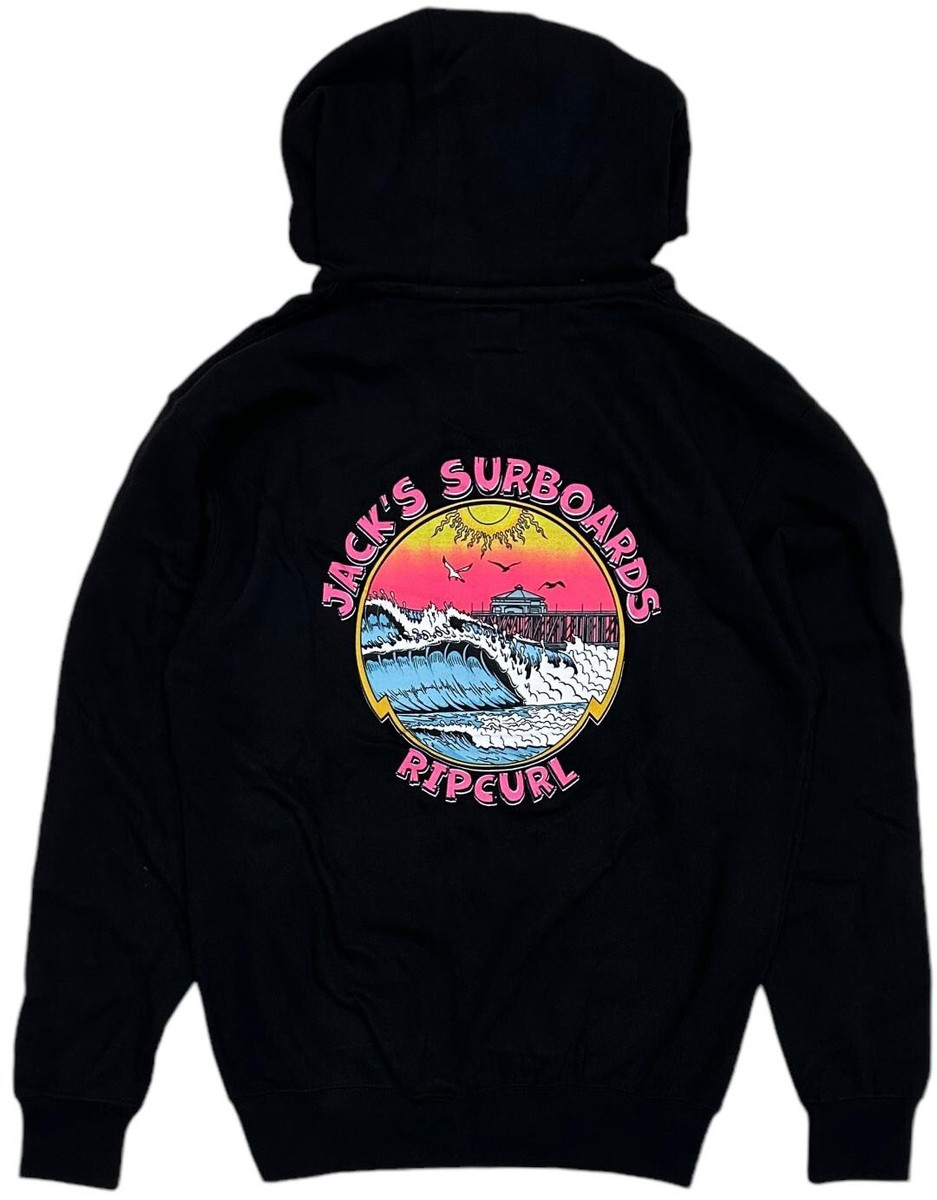 Rip Curl Men's X Jacks Surf Shop Pier Pullover Fleece Hoodie Sweatshirt in  Black | eBay