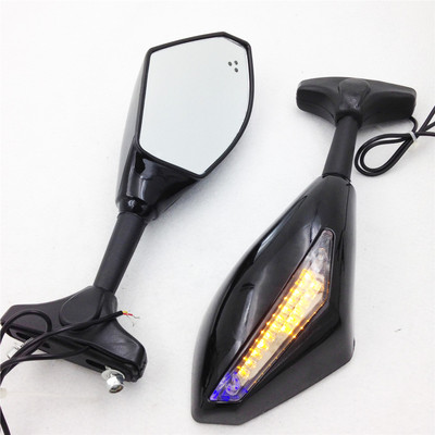 LED鏡ミラー Blue LED Mirror for Ninja 500 636 ZX6RR ZX750 ZX7R ZX9R ZRX ZX10R