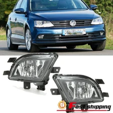 Fits 2015-2018 VW Volkswagen Jetta MK6 Left&Right Clear Lens Fog Lights Lamps