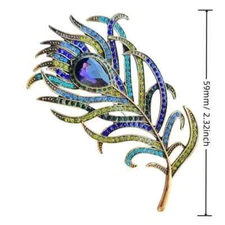 peacock feather Pin Brooch Fashion jewelry NEW Free Ship