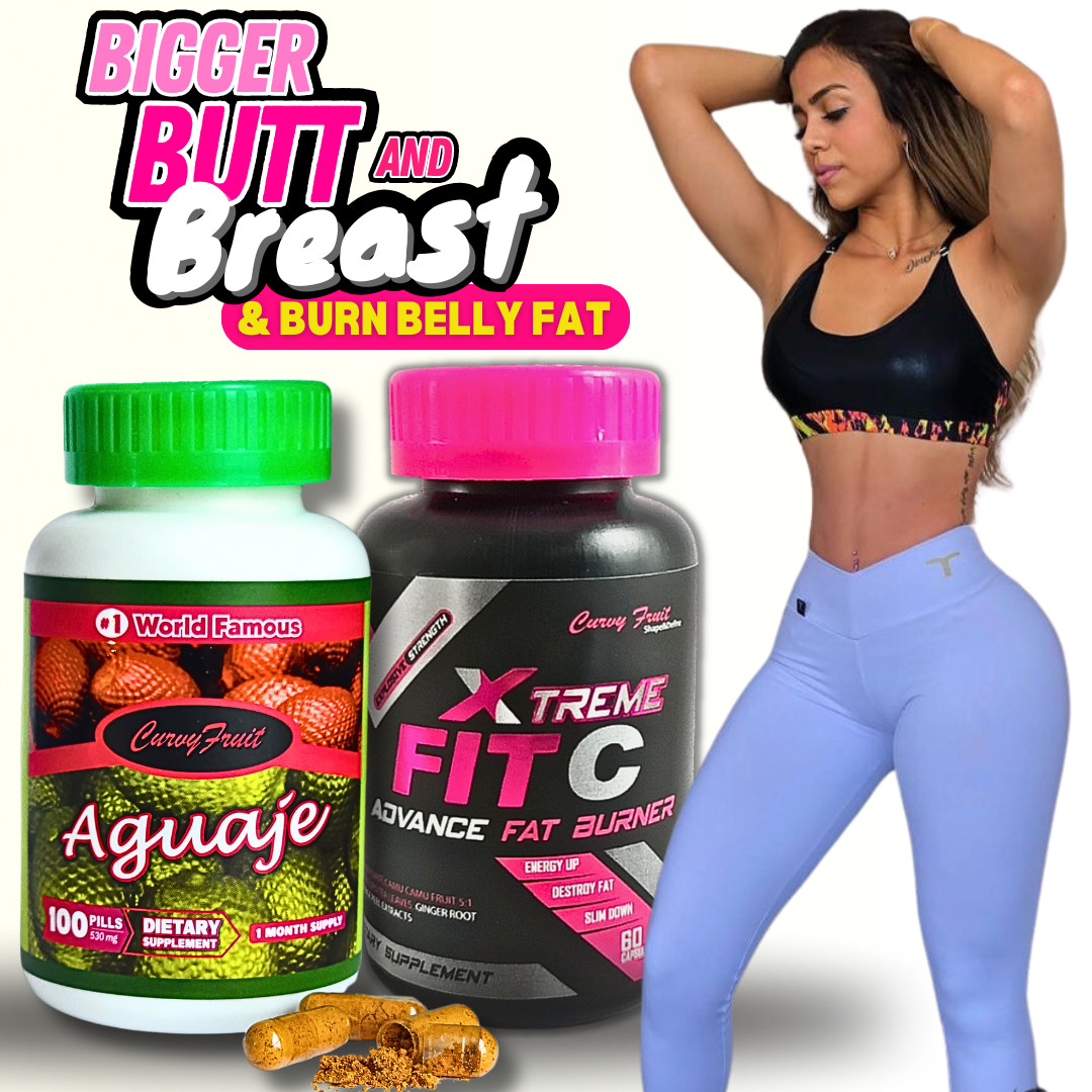 Fit C Xtreme + Aguaje Pills &ndash; Boost Curves, Burn Belly Fat, Detox & Balance Horm