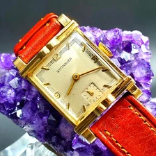 Vintage Wittnauer 14K GF Circa 1950's Art Deco Men's Watch !! 