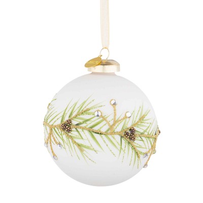Boule De Noël Bizzotto Vert Brillant En Verre 10cm
