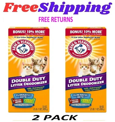 (2 pack) Arm & Hammer Cat Litter Deodorizer Double Duty 33oz.Best Price