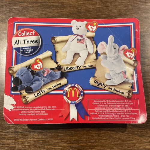 Vintage Lefty the Donkey 2000 McDonalds Ty Beanie Baby - Picture 4 of 9