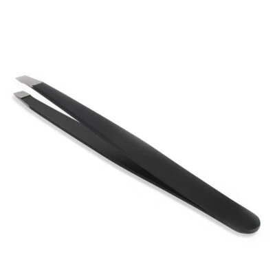 WGS Professional Black Eyebrow Hair Tweezer Beauty Slanted Stainless Steel Tweezers