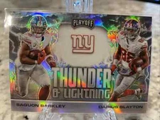 SAQUON BARKLEY & DARIUS SLAYTON: 2020 Playoff THUNDER LIGHTNING Giants Prizm 🔥