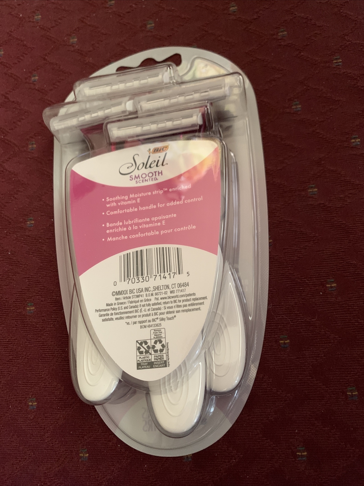 Bic Soleil 3 blades Soothing Lavendar scent 4 razors NIB