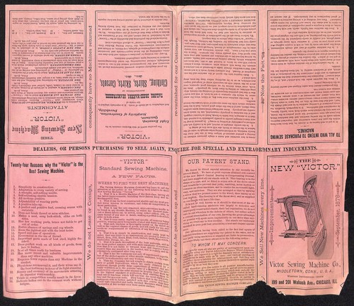 Victor Sewing Machine Co. Middletown, CONN Product Flyer 1878 Scarce* - 第 2/2 張圖片